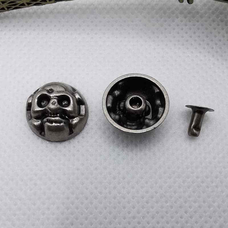 Gothic Punk Zinc Alloy Skull Rivets Vintage Silver 42 Pack(7 Styles)