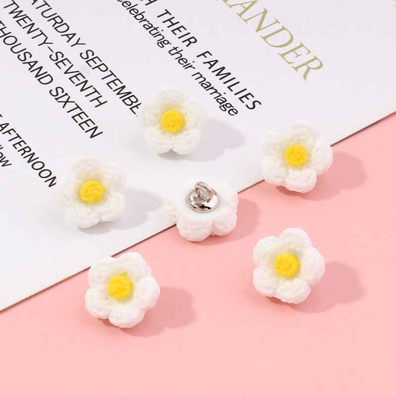 13mm Colorful Flower Plastic Buttons for Baby Kids Clothing-42pcs