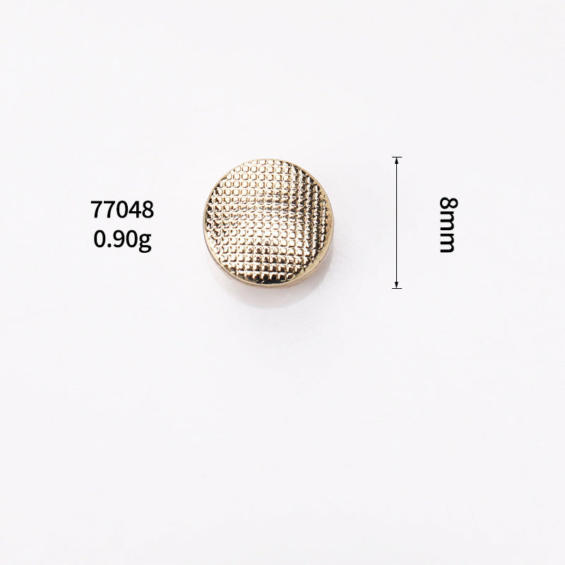 40pcs Gold Flat Round Dotted Metal Shank Buttons - 8mm