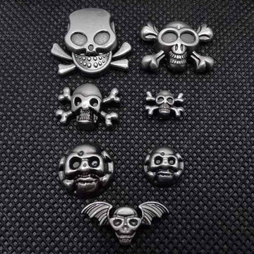 Gothic Punk Zinc Alloy Skull Rivets Vintage Silver 42 Pack(7 Styles)
