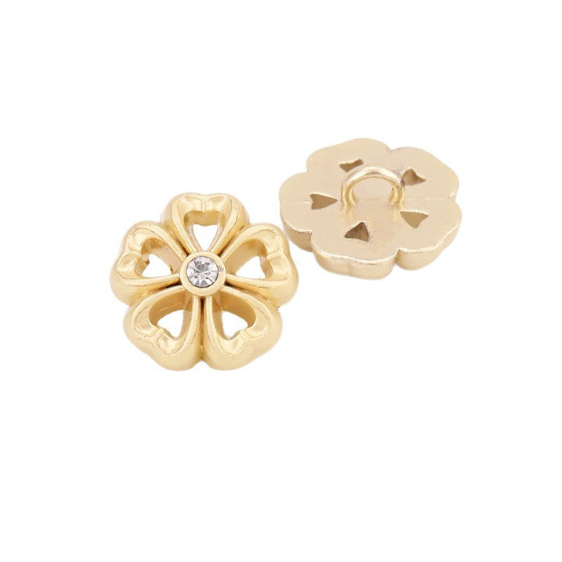 Sunflower Rhinestone Metal Shank Buttons 30-Pack