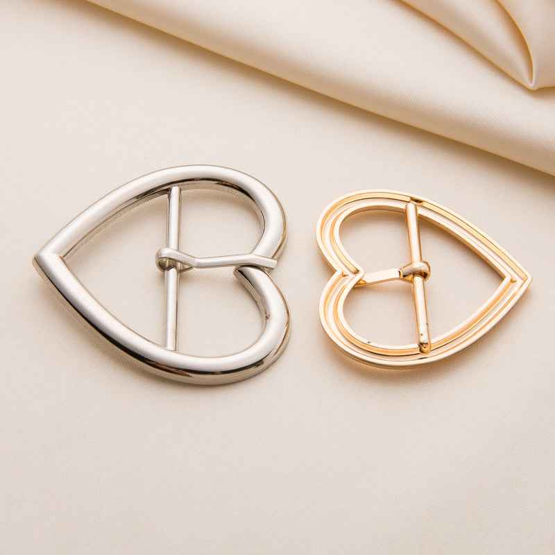 30/35/40mm Gold Silver Heart-Shaped Metal Roller Buckles 20pcs
