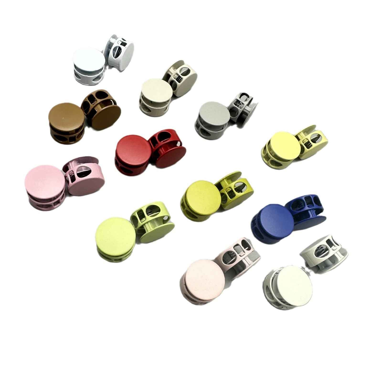 14MM Metal 2-Hole Cylinder Spring Cord Lock 96 Pack(16 Colors)