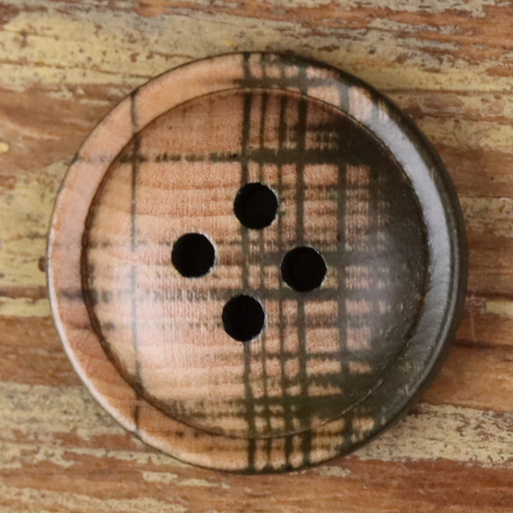 Wood 4-Hole Round Buttons 30pcs for Children's Clothing Cotton Linen Shirts Coats