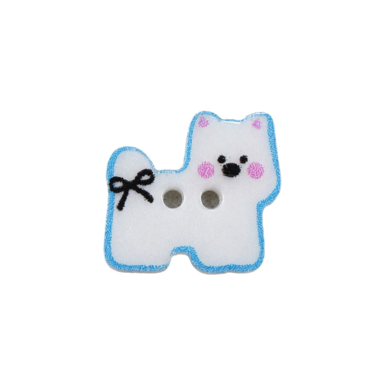 15mm Blue & White Cartoon Cute Puppy Dog Resin Buttons 50PCS