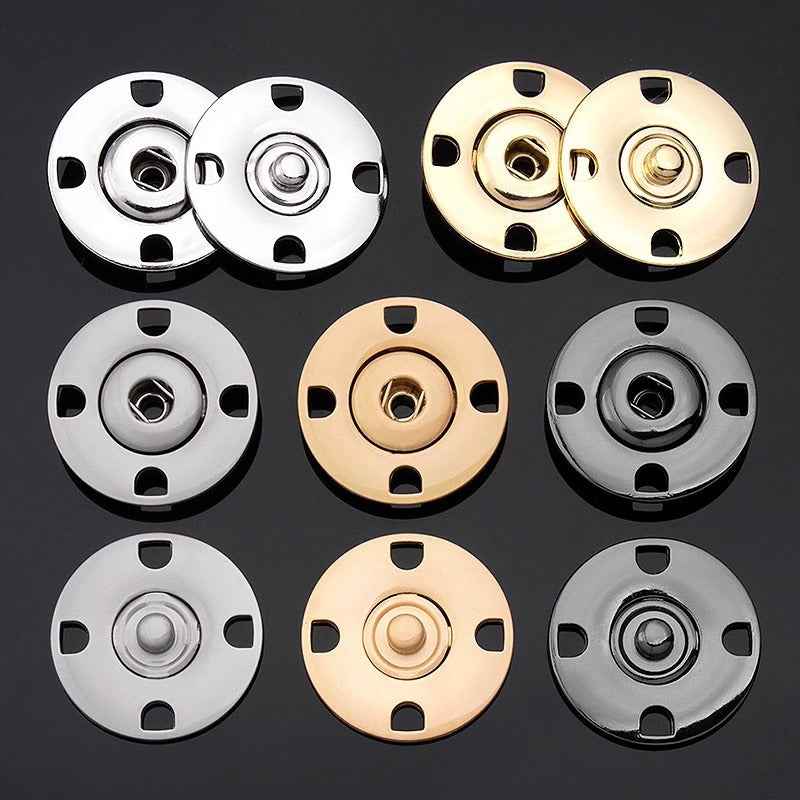 21mm/23mm/25mm Metal Hidden Snap Buttons 10pcs Invisible Fastener Set