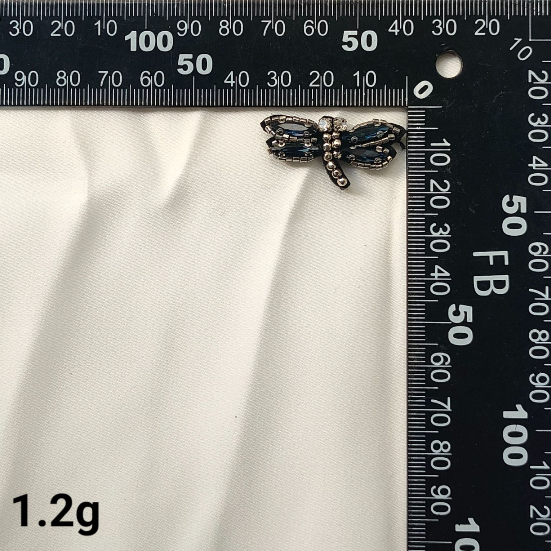 Black Crystal Beaded Bee Dragonfly Embroidered Patches 14 Pack