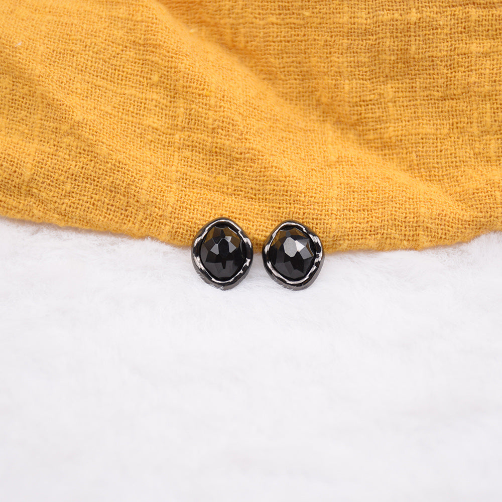 11x14mm Marquise-Shaped Protein Resin Metal Blouse Buttons 12-Pack