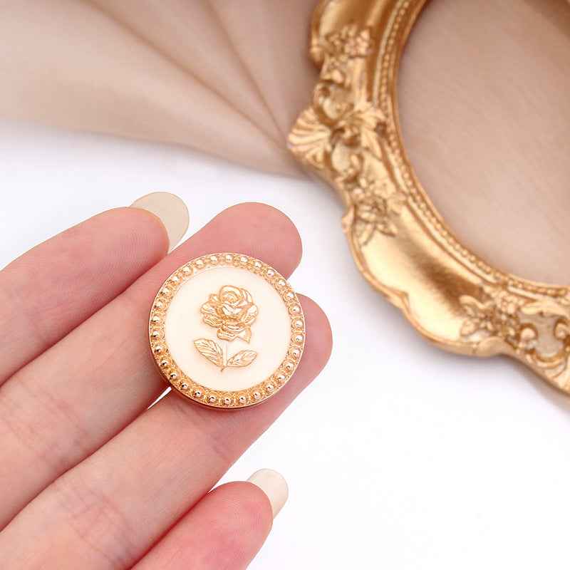 24-Pack 15/18/20/23mm Round Metal Sewing Rose Shank Buttons Set