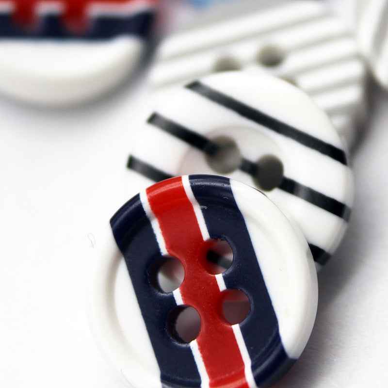 11.5mm Colorful Resin Striped Buttons for School Uniforms 980 Pack