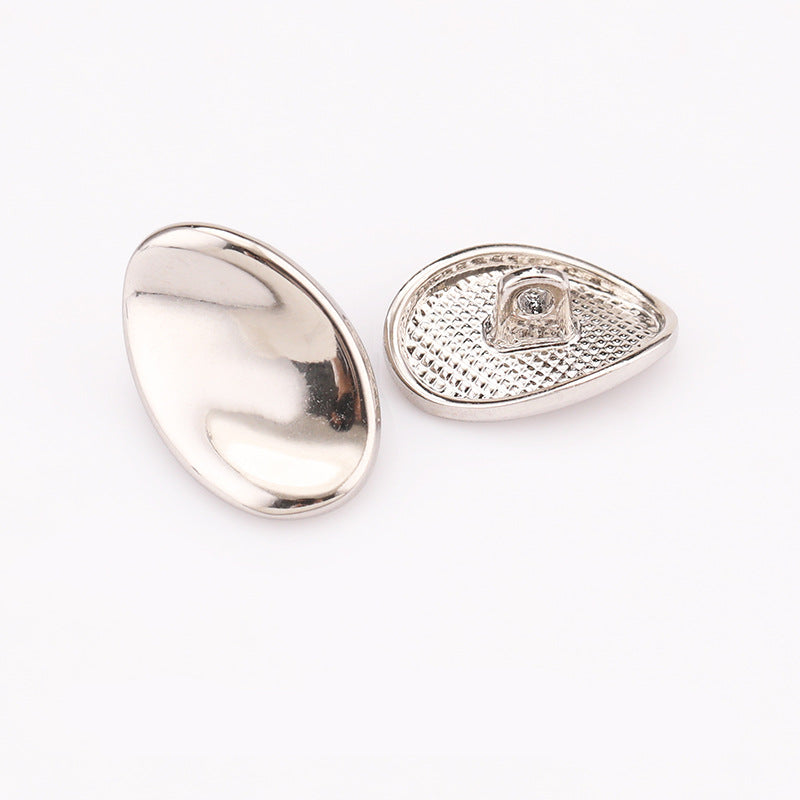 Egg Shape Twisted Metal Shank Buttons Set of 20 – Light Gold & Nickel