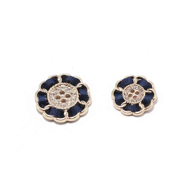 Gold 4-Hole Floral Metal Cord Buttons Decorative Sewing Buttons 20pcs