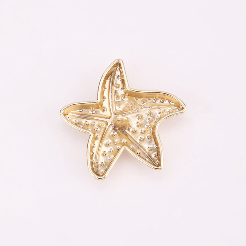 Puffy Starfish Metal Shank Buttons Set of 20 – Light Gold & Nickel