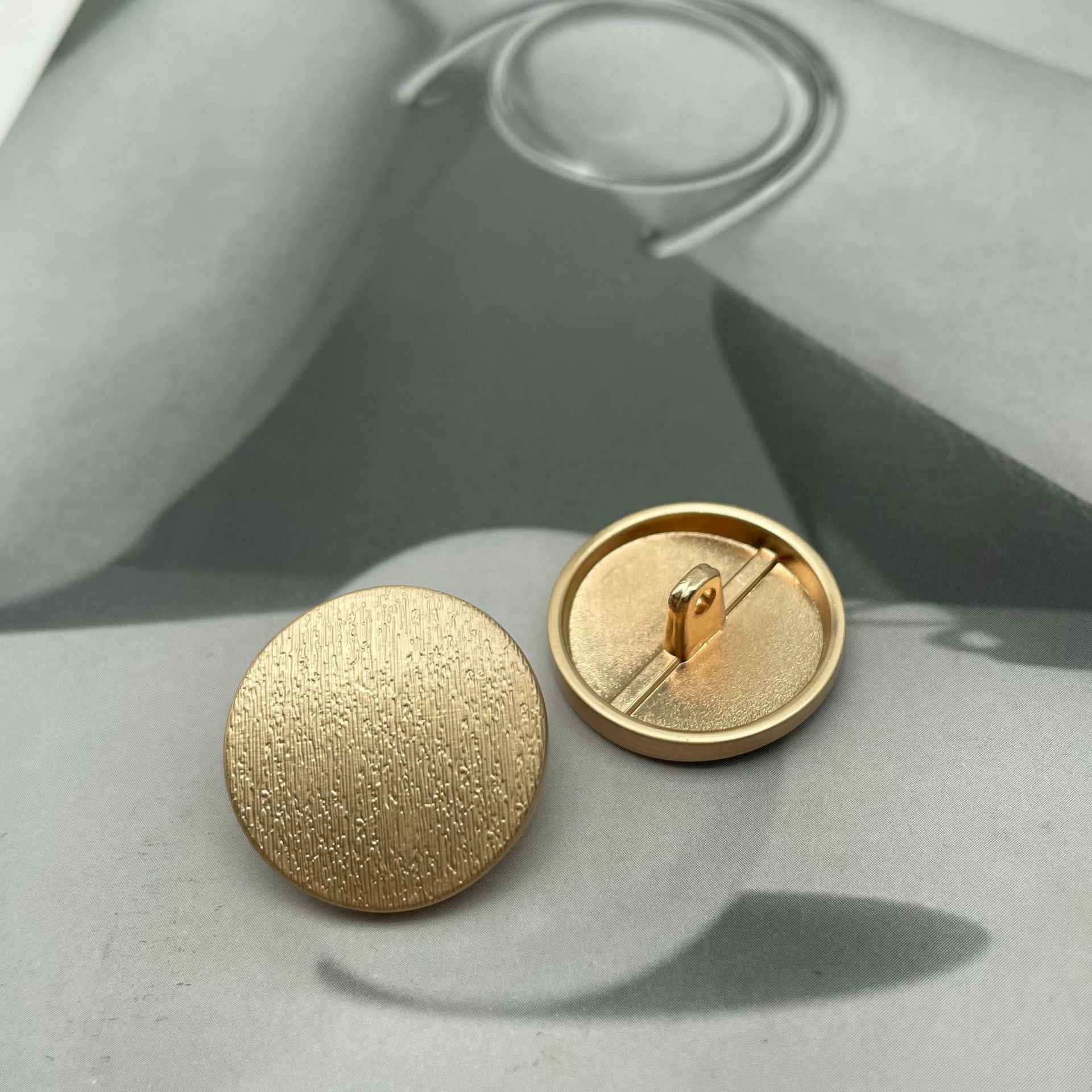 1 Inch Black Gold Round Matte Metal Shank Buttons for Clothing Bulk