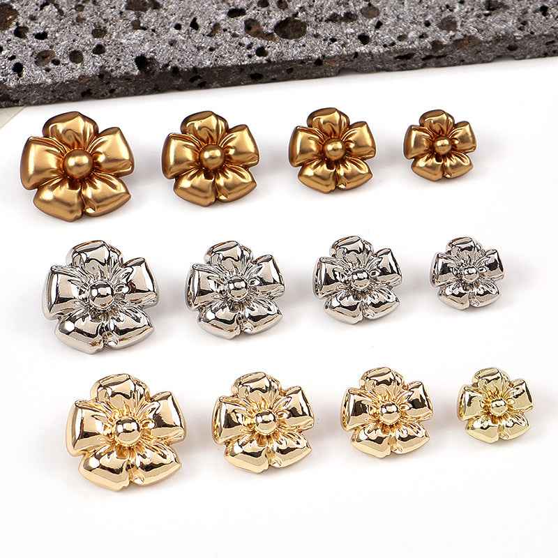 24L/28L/32L/36L Flower Floral Metal Shank Buttons 20pcs