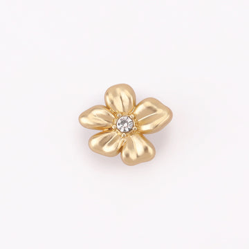 Crystal Flower Metal Shank Buttons 11.5mm Set of 20 – Sand Gold & Nickel