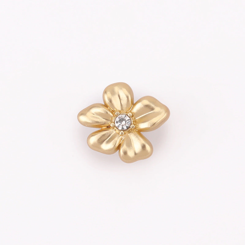 Crystal Flower Metal Shank Buttons 11.5mm Set of 20 – Sand Gold & Nickel