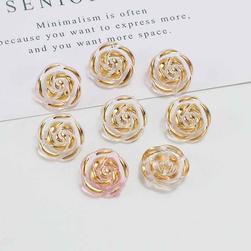12.5mm Acrylic Candy Color Rose Buttons for Kids' Sweaters 100 Pack
