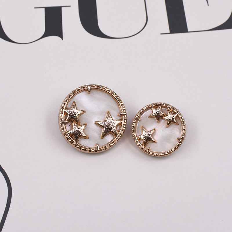 18/23mm Gold/Silver/Bronze Starry Sky Alloy Shank Buttons 10pcs