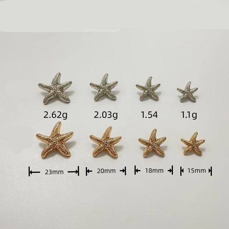 Ocean Series Starfish Metal Shank Buttons 48 Pack