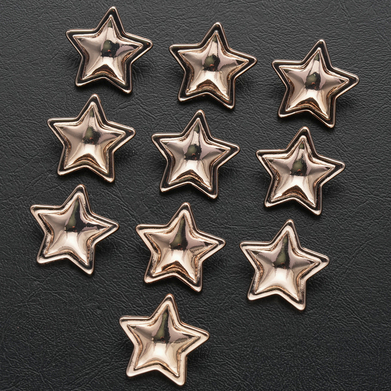 Star-Shaped Zinc Alloy Metal Shank Buttons 20 Pack