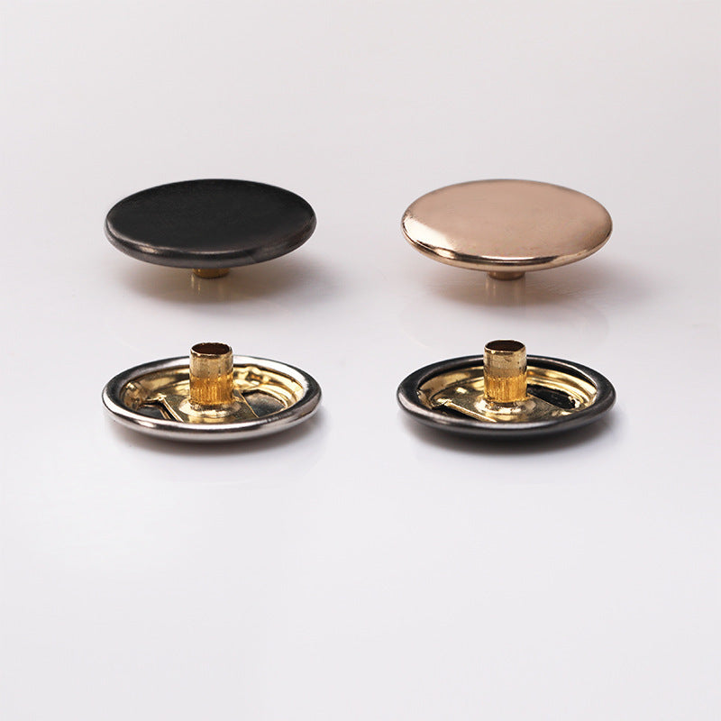 603 Copper Thin Curved Metal Snap Buttons – 20 Set for Down Jackets