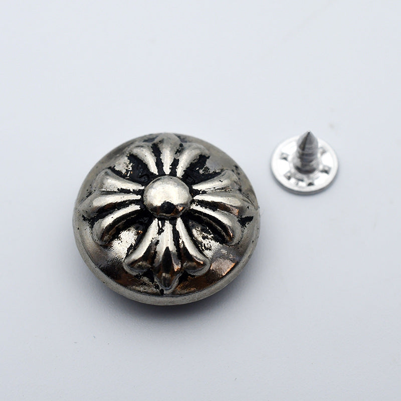 Hollow Round Metal Shank Stud Buttons for Denim Clothing 21 Pack