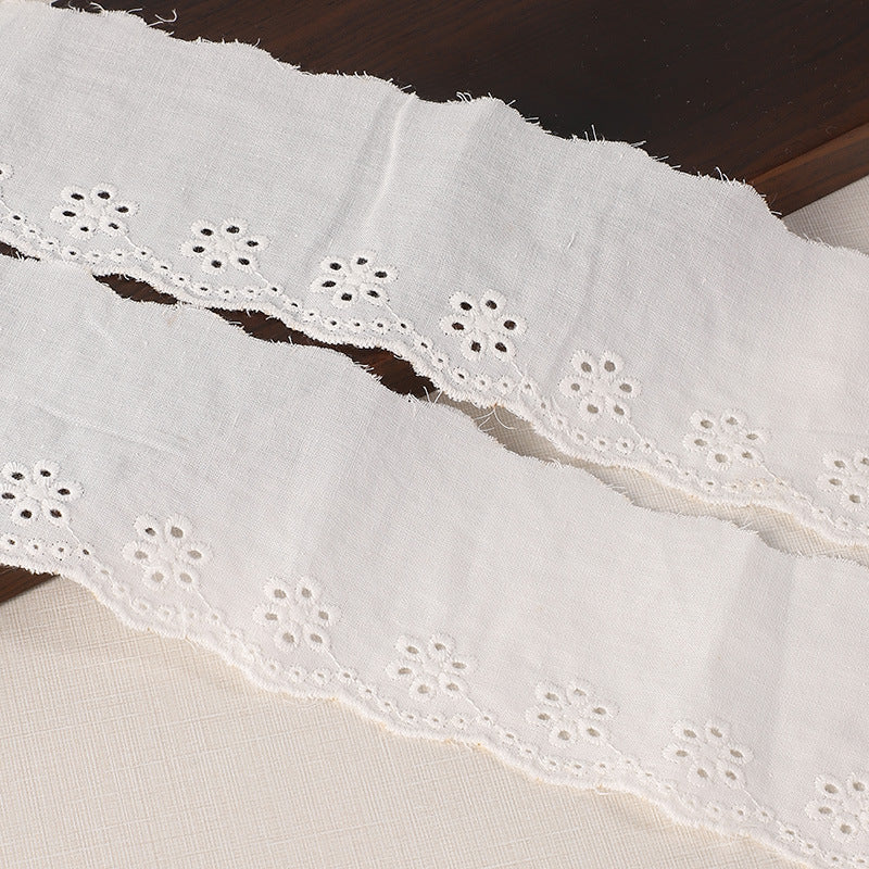 45/70mm Cotton Lace Trim with Embroidered Holes 20 Yards