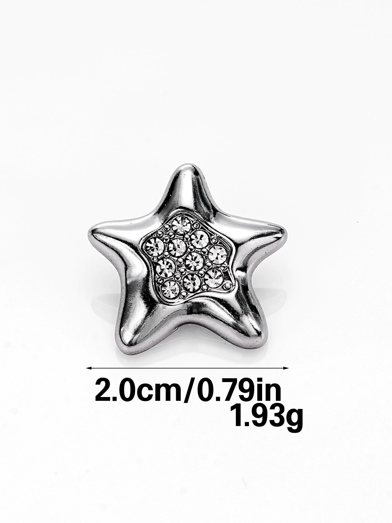 Rhinestone Star-Shaped Metal Shank Buttons for Coats Hats Shoes 20pcs
