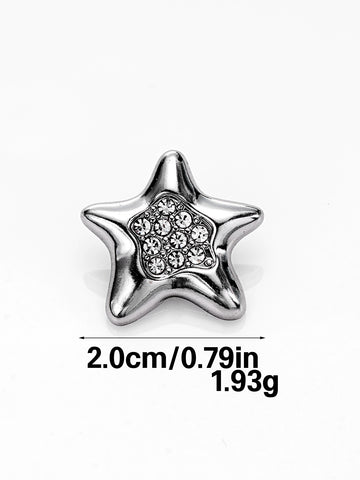 Rhinestone Star-Shaped Metal Shank Buttons for Coats Hats Shoes 20pcs