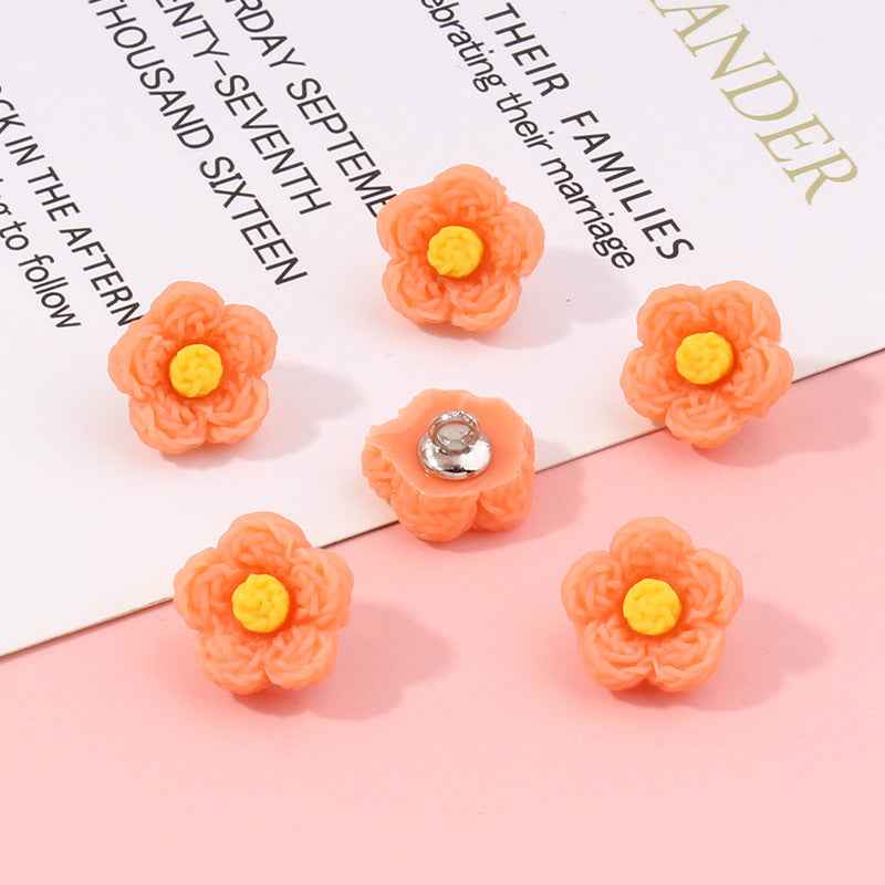 13mm Colorful Flower Plastic Buttons for Baby Kids Clothing-42pcs