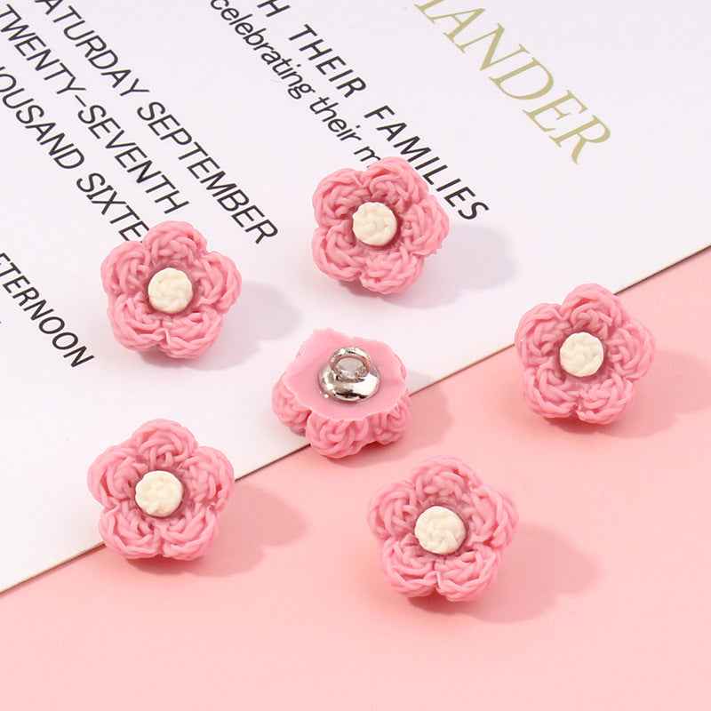 13mm Colorful Flower Plastic Buttons for Baby Kids Clothing-42pcs