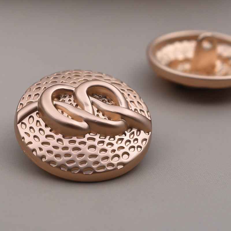Round Antique Gold Ladylike Metal Shank Buttons for Coat 24 Pack