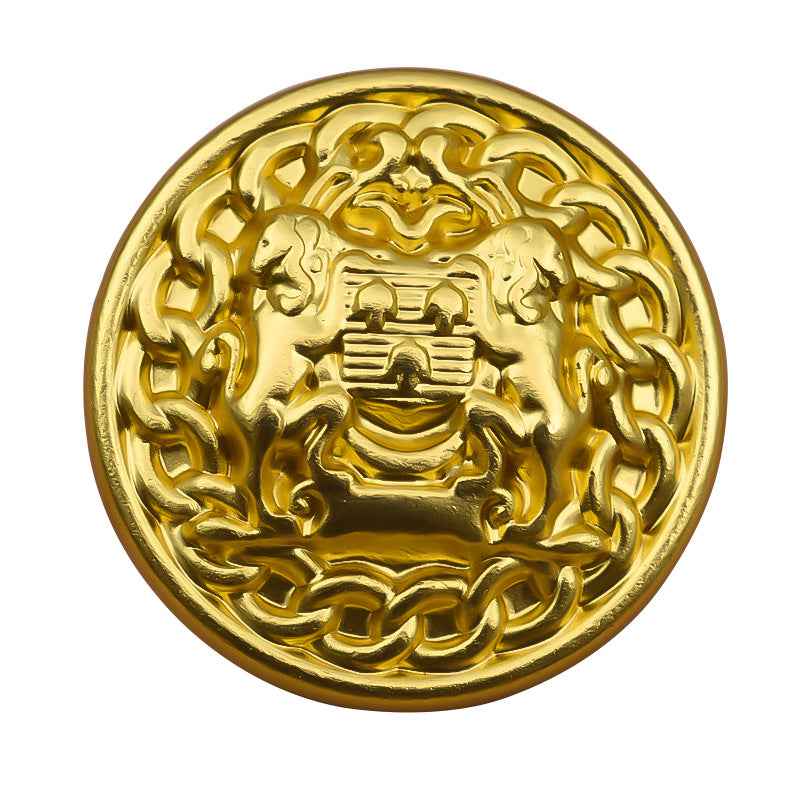 15/18/20/23/25mm British Lion Vintage Gold Metal Shank Buttons 30 Pack