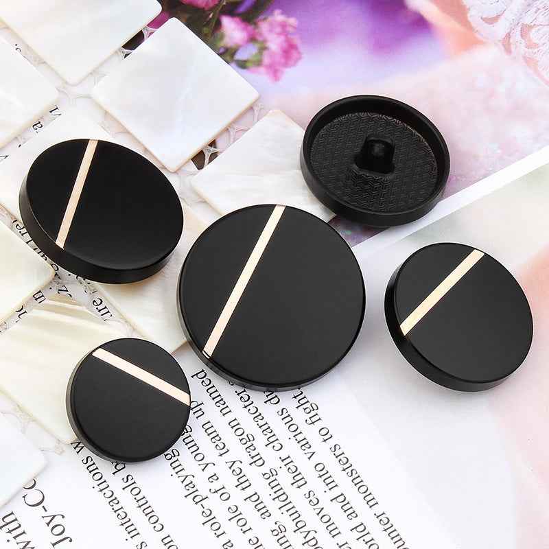 23/25/28mm Black Metal Shank Sewing Buttons for Coats Jackets 30 Pack