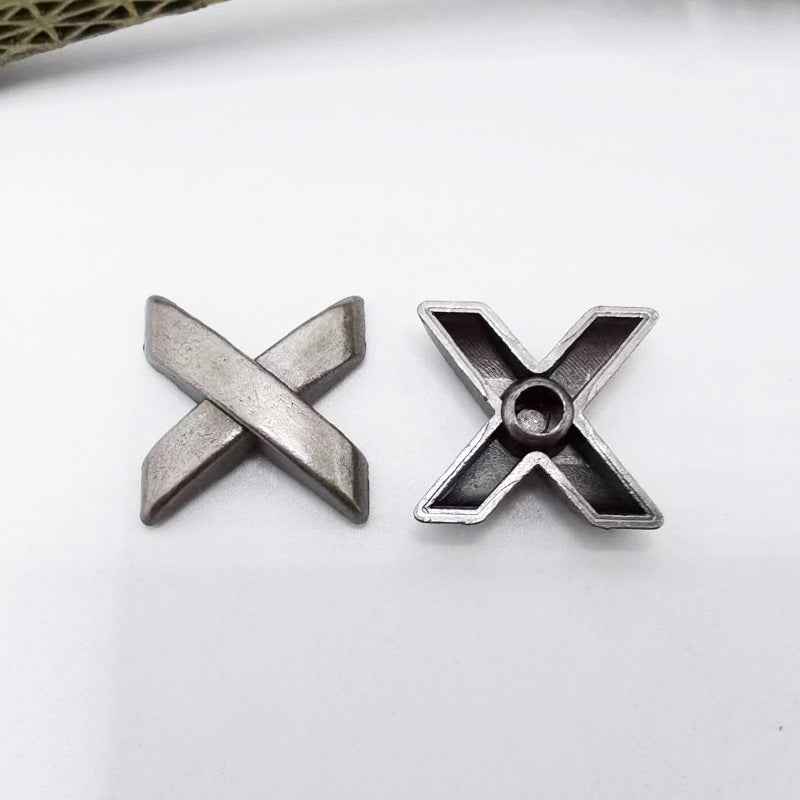 13MM Antique Silver X-Shaped Metal Rivet Studs for Leather 30 Pack