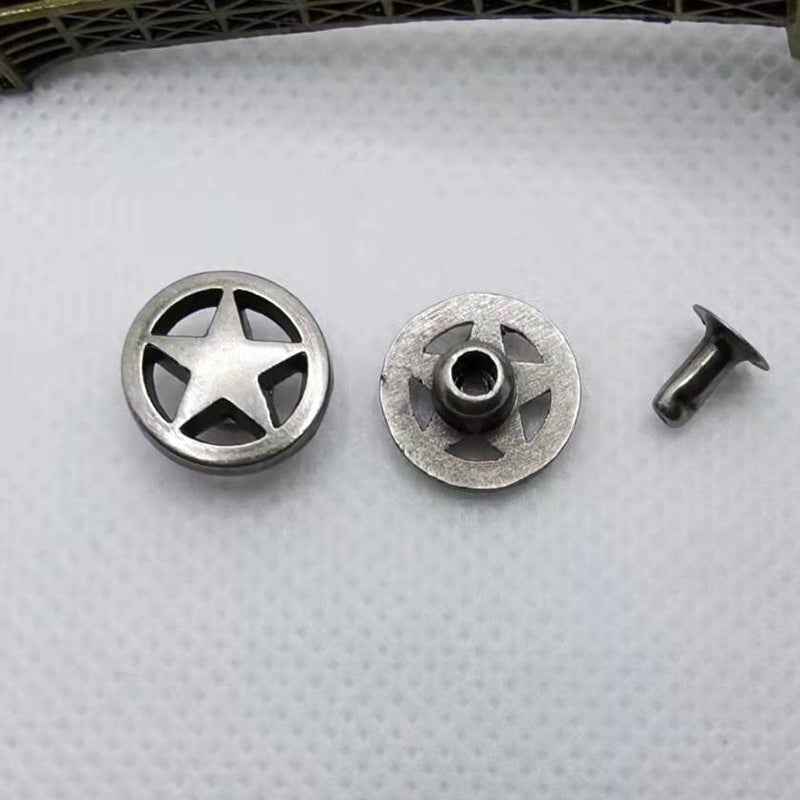 Vintage Silver Star Studs – Punk Rock Spikes 55 Pack(11 Styles)
