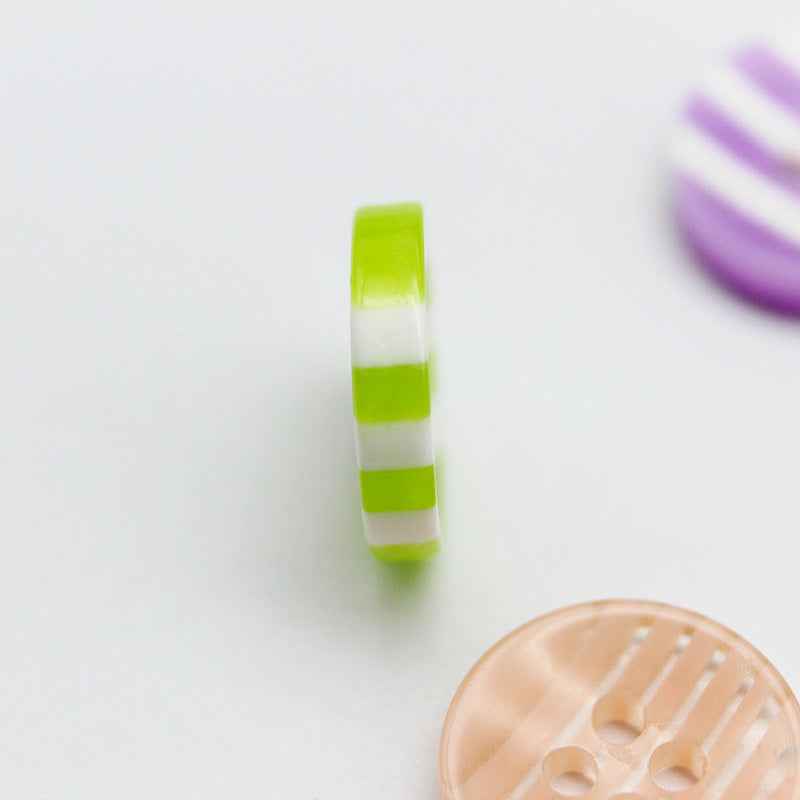 12.5mm Round 4-Hole Striped Resin Buttons for Children Clothing 100pcs