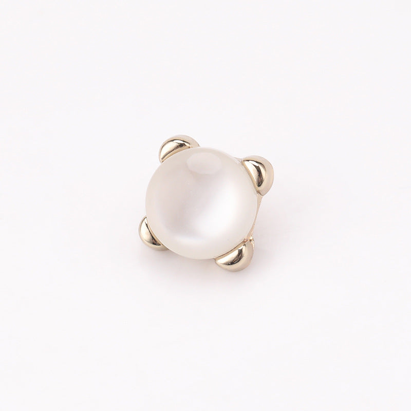 Square Pearl Metal Shank Buttons 20-Pack 8.5mm/11mm
