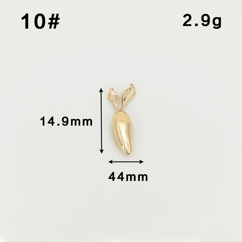 Broche dorado pequeño con pasador de seguridad, forma alargada y textura