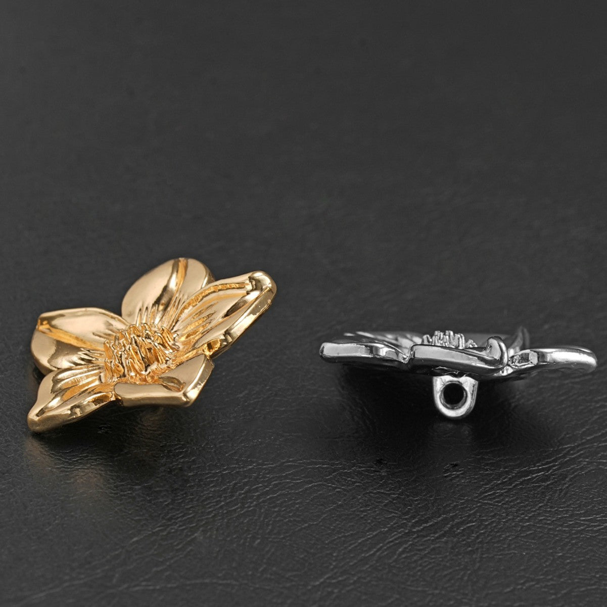 Large Floral Alloy Shank Buttons 20-Piece for Sweaters Coats Dresses