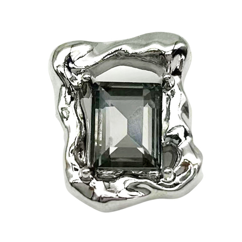 16/20/28mm Beveled Diamond Rectangular Hollow Metal Buttons 12pcs