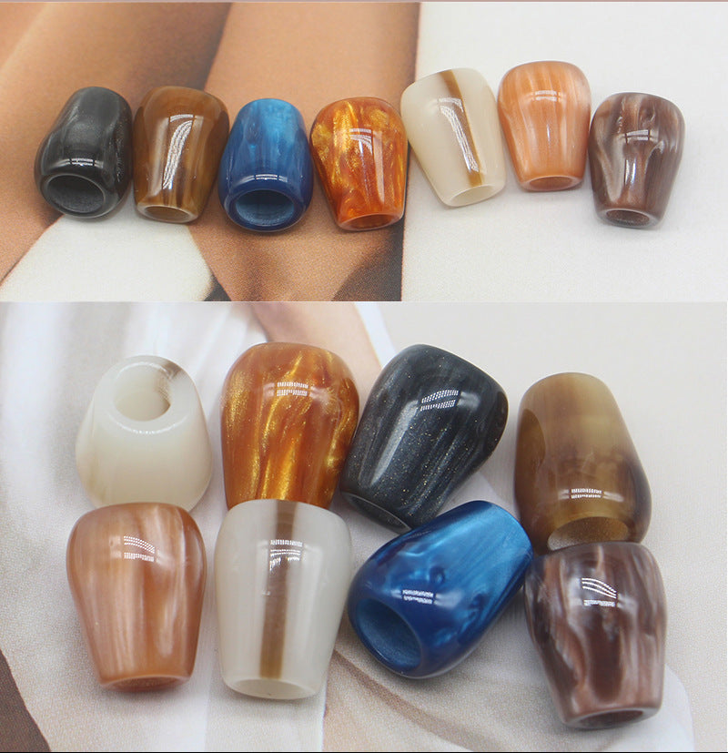 Pearlescent Resin Kord-Endkappen mit großem Loch, gemischte Farben auf einer Platte