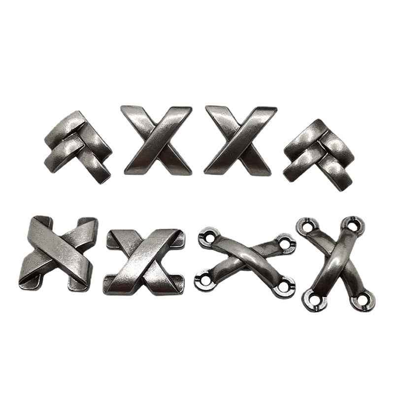 Vintage X-Shaped Punk Belt Studs – DIY Alloy Rivets 30 Pack(3 Styles)