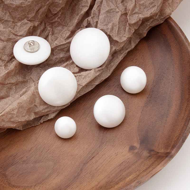 Round White Pearl Buttons Metal Shank (10mm,13mm,15mm,18mm,20mm)30Pcs