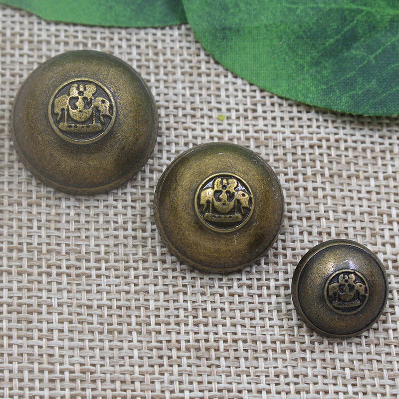 15/20/23mm Vintage Bronze Tin Round Shank Buttons 96 Pack