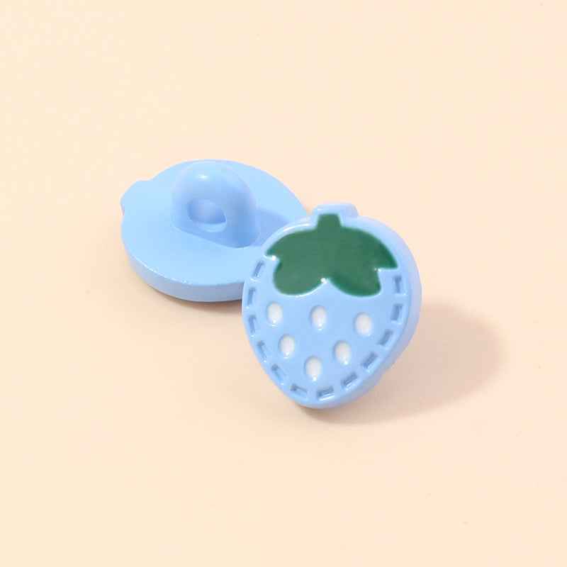 Baby Colorful Strawberry Shaped Plastic Shank Buttons 70 Pack