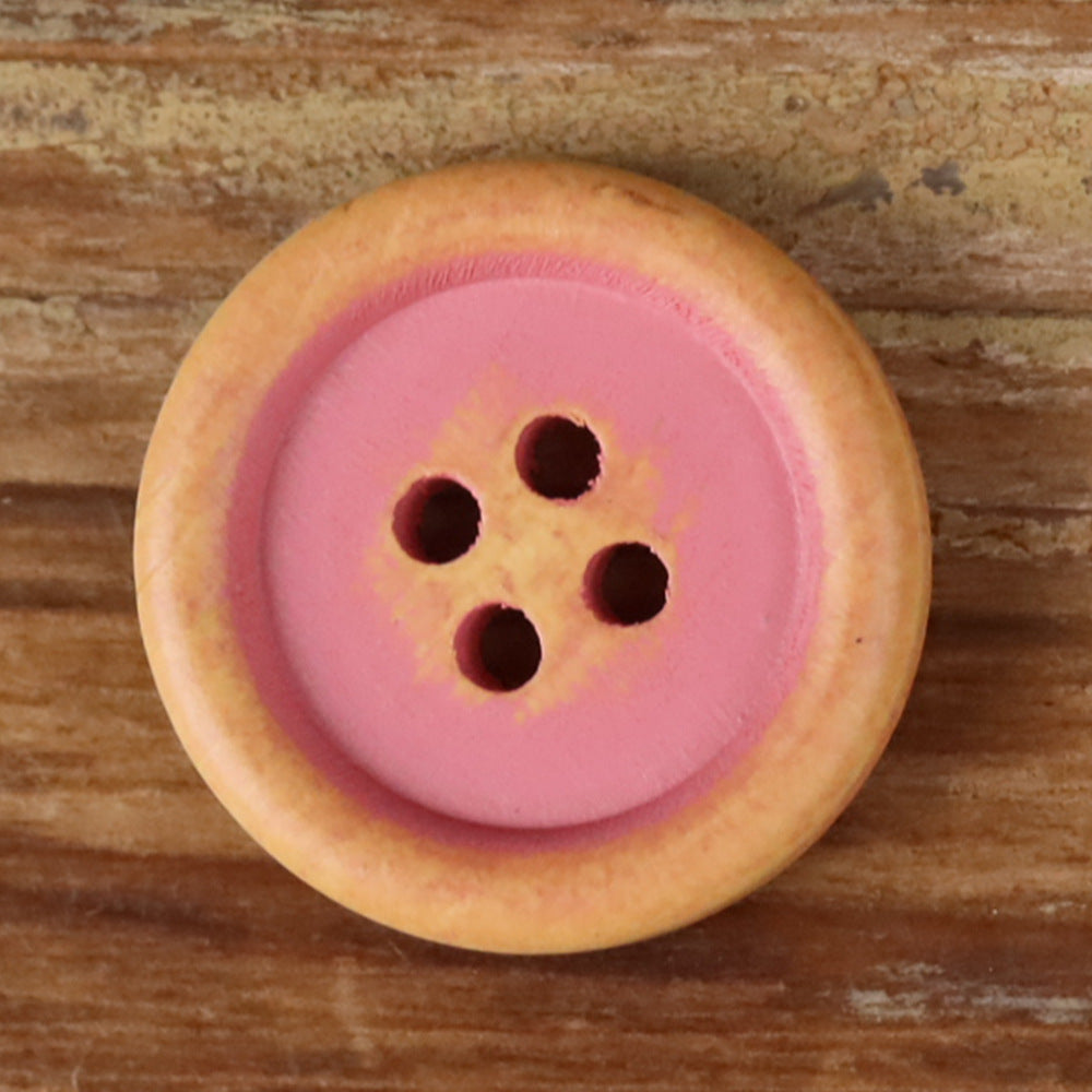 Dopamine Color Series Round 4-Hole Wood Buttons – Set of 30