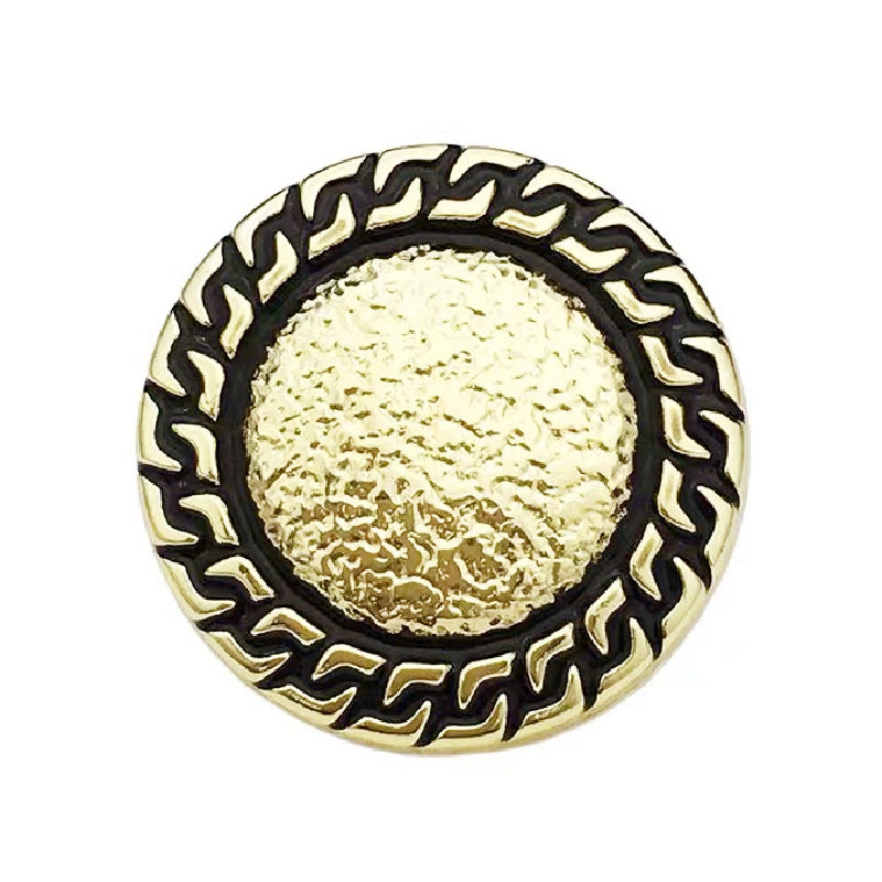 18/23MM Boutons en métal rose doré avec bord en chaîne, blanc et noir, 20 pièces