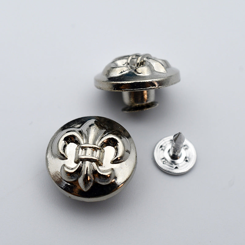Hollow Round Metal Shank Stud Buttons for Denim Clothing 21 Pack